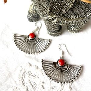 Coral Fan Earrings S925 hand crafted by Artisans